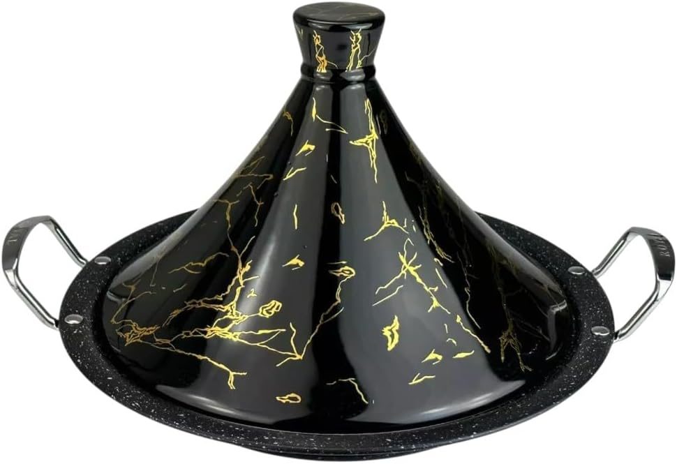 Royal Swiss tajine puodas, 32 cm, juodas su aukso spalvos detalėmis
