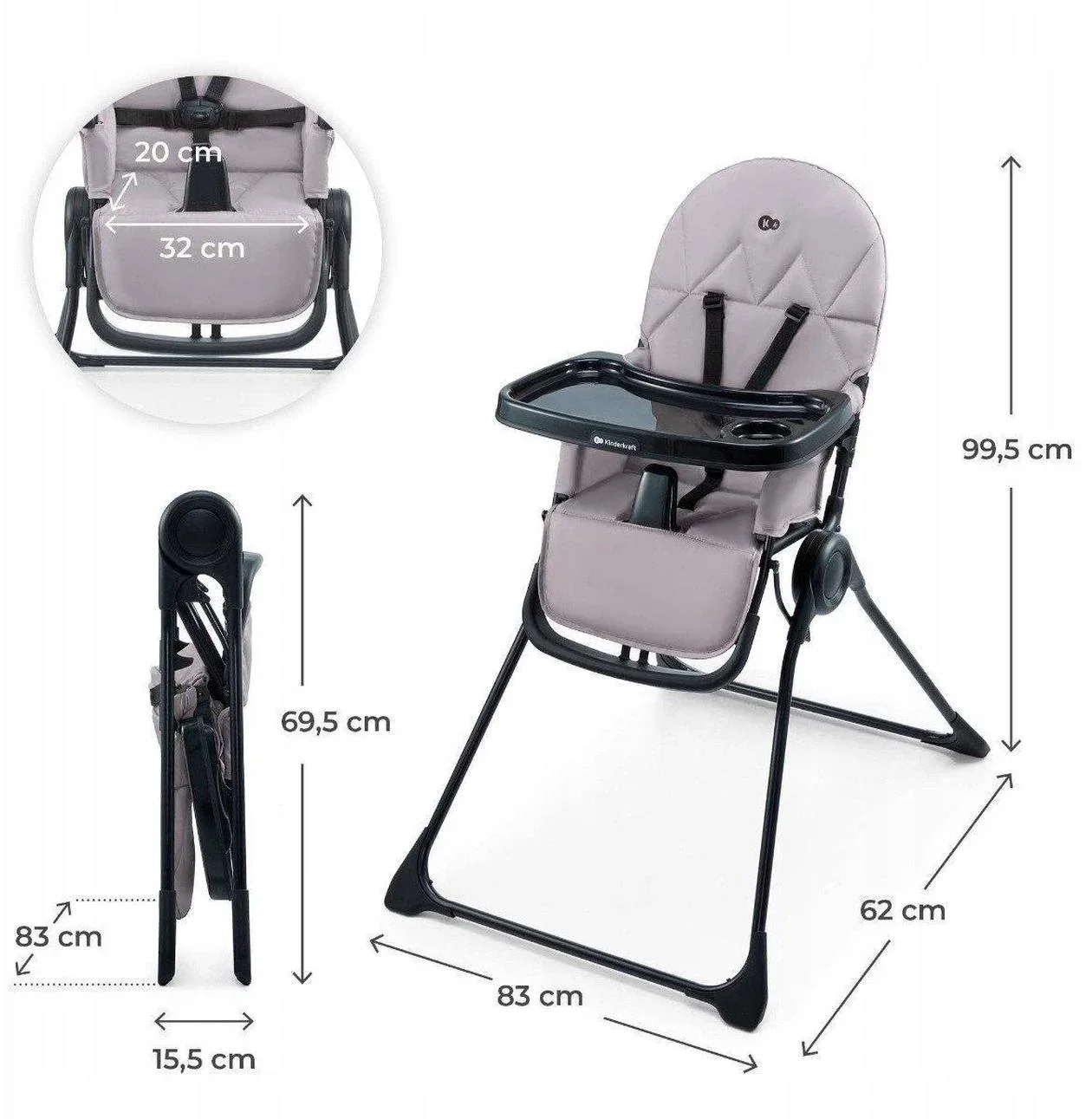 Maitinimo kėdutė KinderKraft Binci