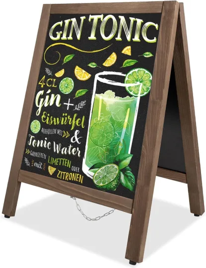 Double-sided magnetic chalkboard 65 × 43 cm